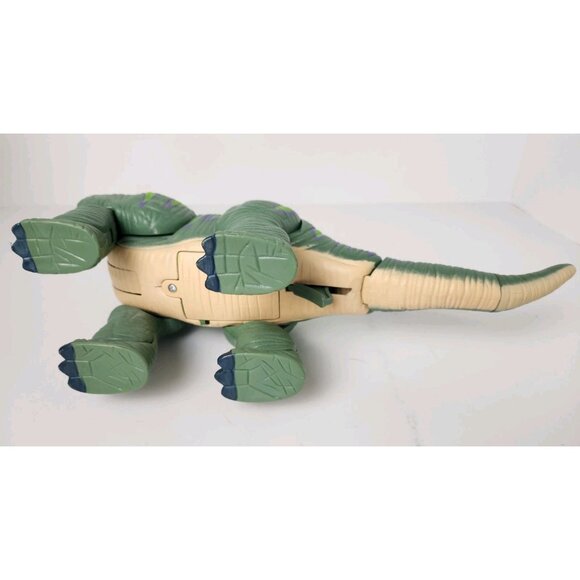 2004 Mattel Green Dinosaur Makes Stomping Sounds Roars Posable Head And Tail - Picture 6 of 8